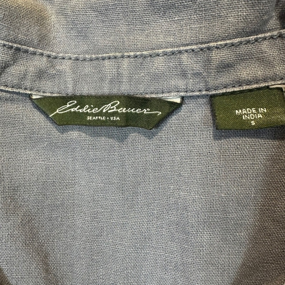 Eddie Bauer Utility Safari Jacket Women S Blue Gray Gorpcore Worn In Outdoorsy - Picture 7 of 11